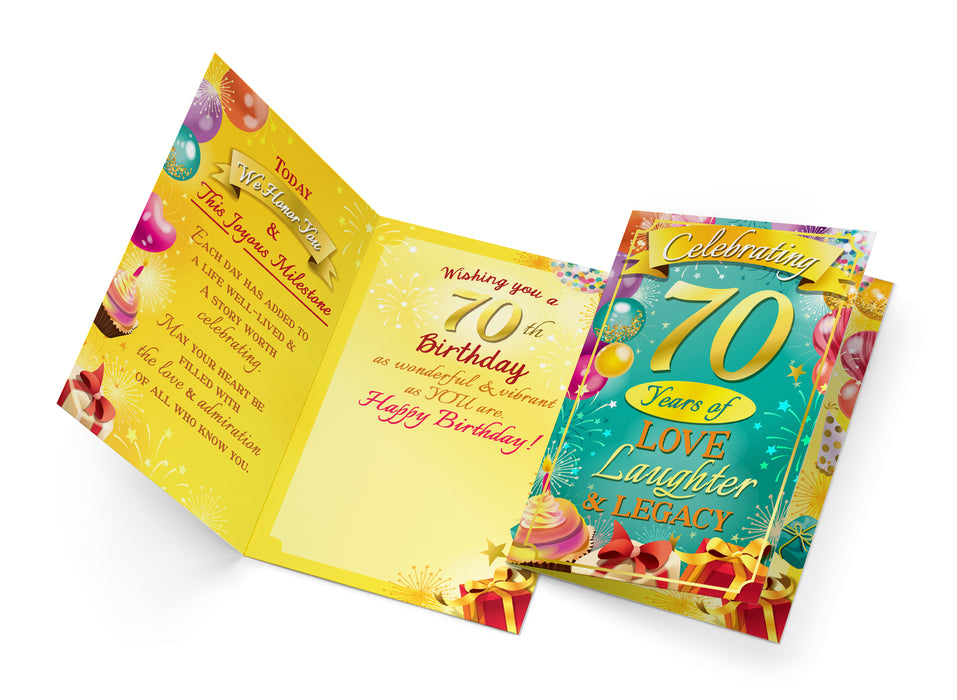 70th Birthday Card