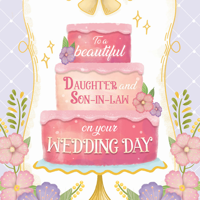 Daughter and Son In Law Wedding Card